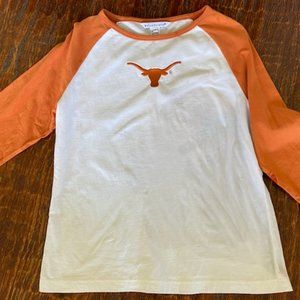 UT * TEXAS LONGHORNS l/s cotton JERSEY T-shirt * EMBROIDERED BEVO * M unisex